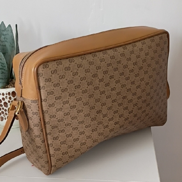 Vintage Gucci GG Plus Brown Leather Crossbody Bag Purse Authentic vintage 70s 80 - Picture 6 of 16